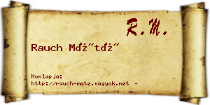 Rauch Máté névjegykártya